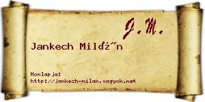 Jankech Milán névjegykártya